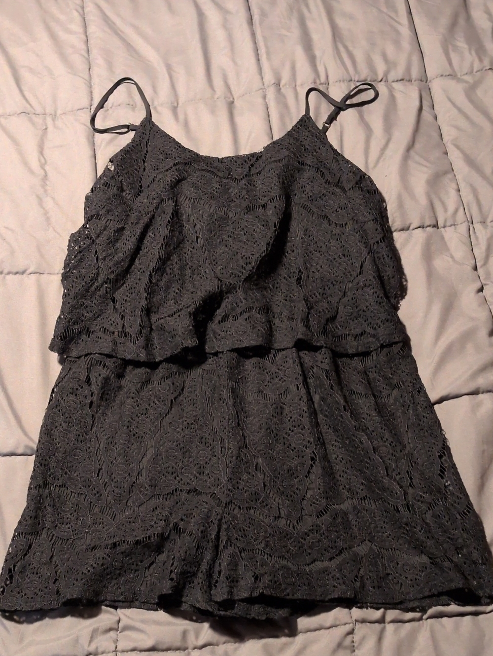 Mossimo Supply Co. Black Lace Midi Dress with Spaghetti Straps
